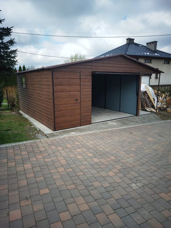 Blachgarage 5,5 m x 6 m + 1,5 m Überdachung – Bild 5