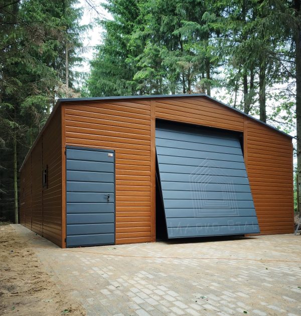 Halle, Garage 7 m x 12 m, holzähnlich "Goldene Eiche"