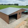 Holzähnliche Blechgarage 5 m x 6 m + 5 m Unterstand, holzähnlich – Bild 2