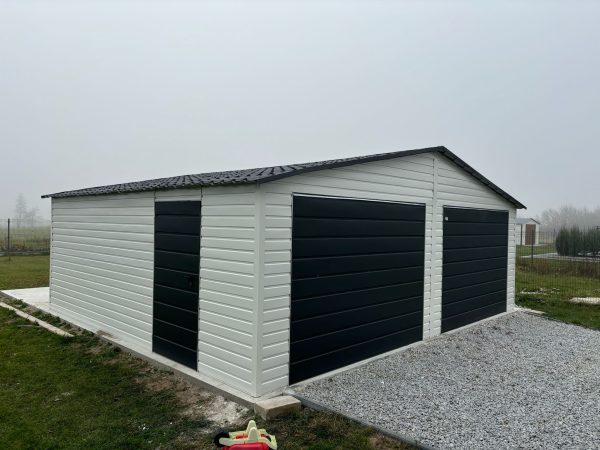 Garage 8 m x 6 m, Schwingtore, Antikondensfilz, Dachpfannenblech – Bild 2