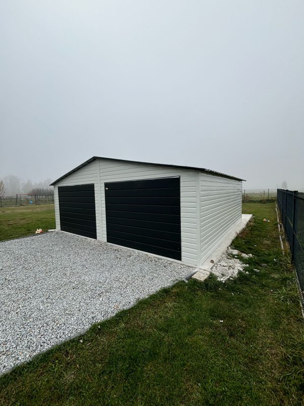 Garage 8 m x 6 m, Schwingtore, Antikondensfilz, Dachpfannenblech – Bild 3