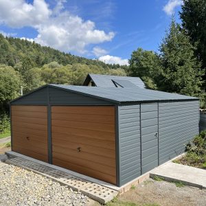 Blachgarage 6 m x 6 m, Grafit