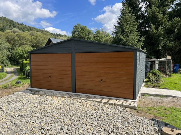 Blachgarage 6 m x 6 m, Grafit – Bild 2