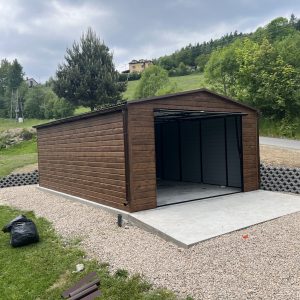 Blasgarage 5 m x 7 m, holzähnlich
