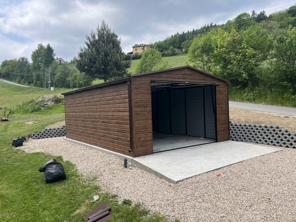 Blasgarage 5 m x 7 m, holzähnlich