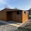 Blechgarage 6m x 5m, holzähnlich, mit Nische – Bild 3