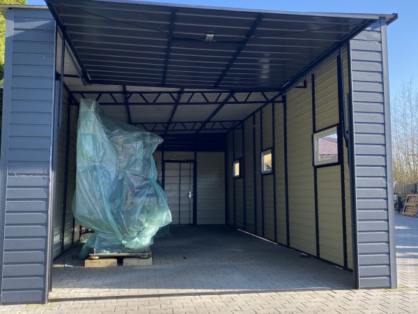 Blachgarage 5 m x 8 m + Überdachung 2 m – Bild 5
