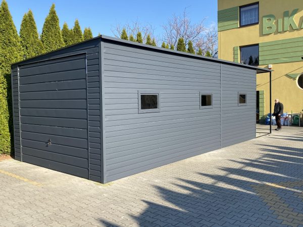 Blachgarage 5 m x 8 m + Überdachung 2 m – Bild 6