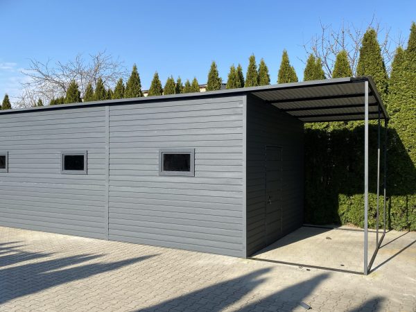 Blachgarage 5 m x 8 m + Überdachung 2 m – Bild 4